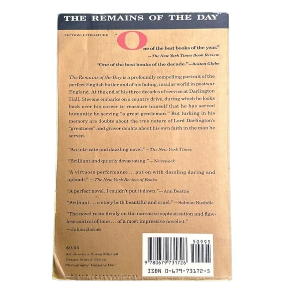 The Remains of the Day by Kazuo Ishiguru Paperback 1990